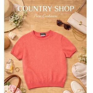 Country Shop Pure Cashmere Short Sleeve Sweater Sz. L